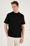 Pamuklu Relaxed Fit Sıfır Yaka Erkek T Shirt 5905446 SİYAH