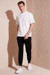Pamuklu Relaxed Fit Sıfır Yaka Erkek T Shirt 5905446 EKRU