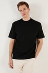 Pamuklu Relaxed Fit Sıfır Yaka Erkek T Shirt 5905446 SİYAH