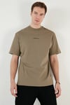 Pamuklu Relaxed Fit Sıfır Yaka Erkek T Shirt 5902702 Vizon Yeşili