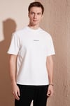 Pamuklu Relaxed Fit Sıfır Yaka Erkek T Shirt 5902702 BEYAZ