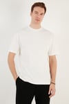 Pamuklu Relaxed Fit Sıfır Yaka Erkek T Shirt 5905446 EKRU