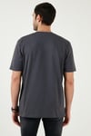 Pamuklu Relaxed Fit Sıfır Yaka Erkek T Shirt 5905446 KOYU ANTRASİT