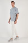 Pamuklu Relaxed Fit Sıfır Yaka Erkek T Shirt 5902702 AÇIK GRİ