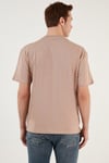 Pamuklu Relaxed Fit Sıfır Yaka Erkek T Shirt 5905446 KUM