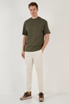 Pamuklu Relaxed Fit Sıfır Yaka Erkek T Shirt 5902702 HAKİ