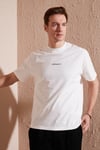 Pamuklu Relaxed Fit Sıfır Yaka Erkek T Shirt 5902702 BEYAZ