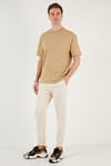 Pamuklu Relaxed Fit Sıfır Yaka Erkek T Shirt 5902702 CAMEL