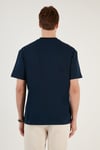 Pamuklu Relaxed Fit Sıfır Yaka Erkek T Shirt 5905446 İNDİGO