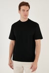 Pamuklu Relaxed Fit Sıfır Yaka Erkek T Shirt 5905446 SİYAH