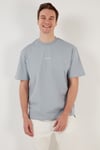 Pamuklu Relaxed Fit Sıfır Yaka Erkek T Shirt 5902702 AÇIK GRİ