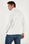 Pamuklu Relaxed Fit Yarım Fermuarlı Dik Yaka Erkek Sweat 5901232 EKRU