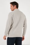 Pamuklu Relaxed Fit Yarım Fermuarlı Sıfır Yaka Örme Erkek Sweat 5901076 TAŞ