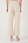 Pamuklu Relaxed Fit Yüksek Bel Bol Paça Kadın Pantolon 668YP5118 TAŞ