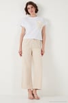 Pamuklu Relaxed Fit Yüksek Bel Bol Paça Kadın Pantolon 668YP5118 TAŞ