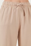 Pamuklu Relaxed Fit Yüksek Bel Bol Paça Kadın Pantolon 668YP5118 CAMEL