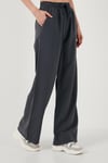 Pamuklu Relaxed Fit Yüksek Bel Bol Paça Kadın Pantolon 668YP5118 ANTRASİT