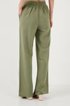 Pamuklu Relaxed Fit Yüksek Bel Bol Paça Kadın Pantolon 668YP5118 HAKİ