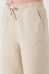 Pamuklu Relaxed Fit Yüksek Bel Bol Paça Kadın Pantolon 668YP5118 TAŞ
