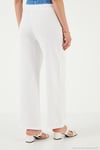 Pamuklu Relaxed Fit Yüksek Bel Bol Paça Kadın Pantolon 668YP5118 BEYAZ