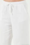 Pamuklu Relaxed Fit Yüksek Bel Bol Paça Kadın Pantolon 668YP5118 BEYAZ