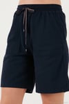 Pamuklu Relaxed Fit Yüksek Bel Cepli Mini Kadın Şort 668YP5384 LACİVERT