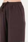 Pamuklu Relaxed Fit Yüksek Bel Geniş Paça Kadın Pantolon 668YP5559 KAHVE