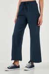 Pamuklu Relaxed Fit Yüksek Bel Geniş Paça Kadın Pantolon 668YP5275 LACİVERT