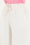 Pamuklu Relaxed Fit Yüksek Bel Geniş Paça Kadın Pantolon 668YP5559 EKRU