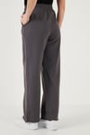 Pamuklu Relaxed Fit Yüksek Bel Geniş Paça Kadın Pantolon 668YP5275 ANTRASİT
