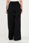 Pamuklu Relaxed Fit Yüksek Bel Geniş Paça Kadın Pantolon 668YP5559 SİYAH