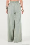 Pamuklu Relaxed Fit Yüksek Bel Geniş Paça Kadın Pantolon 668YP5559 AÇIK HAKİ