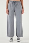 Pamuklu Relaxed Fit Yüksek Bel Geniş Paça Kadın Pantolon 668YP5275 GRİ
