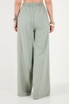 Pamuklu Relaxed Fit Yüksek Bel Geniş Paça Kadın Pantolon 668YP5559 AÇIK HAKİ
