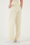 Pamuklu Relaxed Fit Yüksek Bel Geniş Paça Kadın Pantolon 668YP5275 SARI