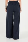 Pamuklu Relaxed Fit Yüksek Bel Geniş Paça Kadın Pantolon 668YP5559 LACİVERT