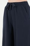 Pamuklu Relaxed Fit Yüksek Bel Geniş Paça Kadın Pantolon 668YP5559 LACİVERT