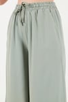 Pamuklu Relaxed Fit Yüksek Bel Geniş Paça Kadın Pantolon 668YP5559 AÇIK HAKİ