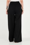 Pamuklu Relaxed Fit Yüksek Bel Geniş Paça Kadın Pantolon 668YP5559 SİYAH