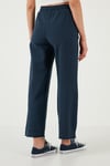 Pamuklu Relaxed Fit Yüksek Bel Geniş Paça Kadın Pantolon 668YP5275 LACİVERT