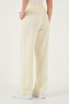 Pamuklu Relaxed Fit Yüksek Bel Geniş Paça Kadın Pantolon 668YP5275 SARI