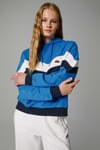 Pamuklu Renk Bloklu Oversize Fit Kapüşonlu Kadın Sweat EF178-SBL SAKS