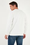 Pamuklu Şerit Detaylı Relaxed Fit Bisiklet Yaka Erkek Sweat 5901227 EKRU