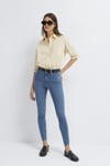 Pamuklu Skinny Fit Yüksek Bel Dar Paça Jeans Kadın Kot Pantolon 100980-A1549 MAVİ