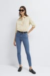 Pamuklu Skinny Fit Yüksek Bel Dar Paça Jeans Kadın Kot Pantolon 100980-A1549 MAVİ