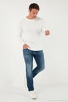 Pamuklu Slim Fit Bisiklet Yaka Basic Erkek Sweat 59050741 EKRU