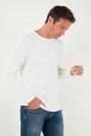 Pamuklu Slim Fit Bisiklet Yaka Basic Erkek Sweat 59050741 EKRU