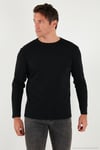 Pamuklu Slim Fit Bisiklet Yaka Basic Erkek Sweat 59050741 SİYAH