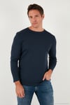 Pamuklu Slim Fit Bisiklet Yaka Basic Erkek Sweat 59050741 İNDİGO