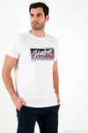 Pamuklu Slim Fit Bisiklet Yaka Baskılı Erkek T Shirt 541HIGHER BEYAZ